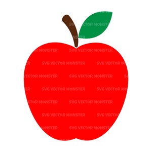 Manzana Roja Svg, Fruta Svg, Apple Monogram Svg, Apple Png, Apple Vector, Apple Clip art. Archivo de corte para Cricut, Silhouette, Pdf Png Eps Dxf.