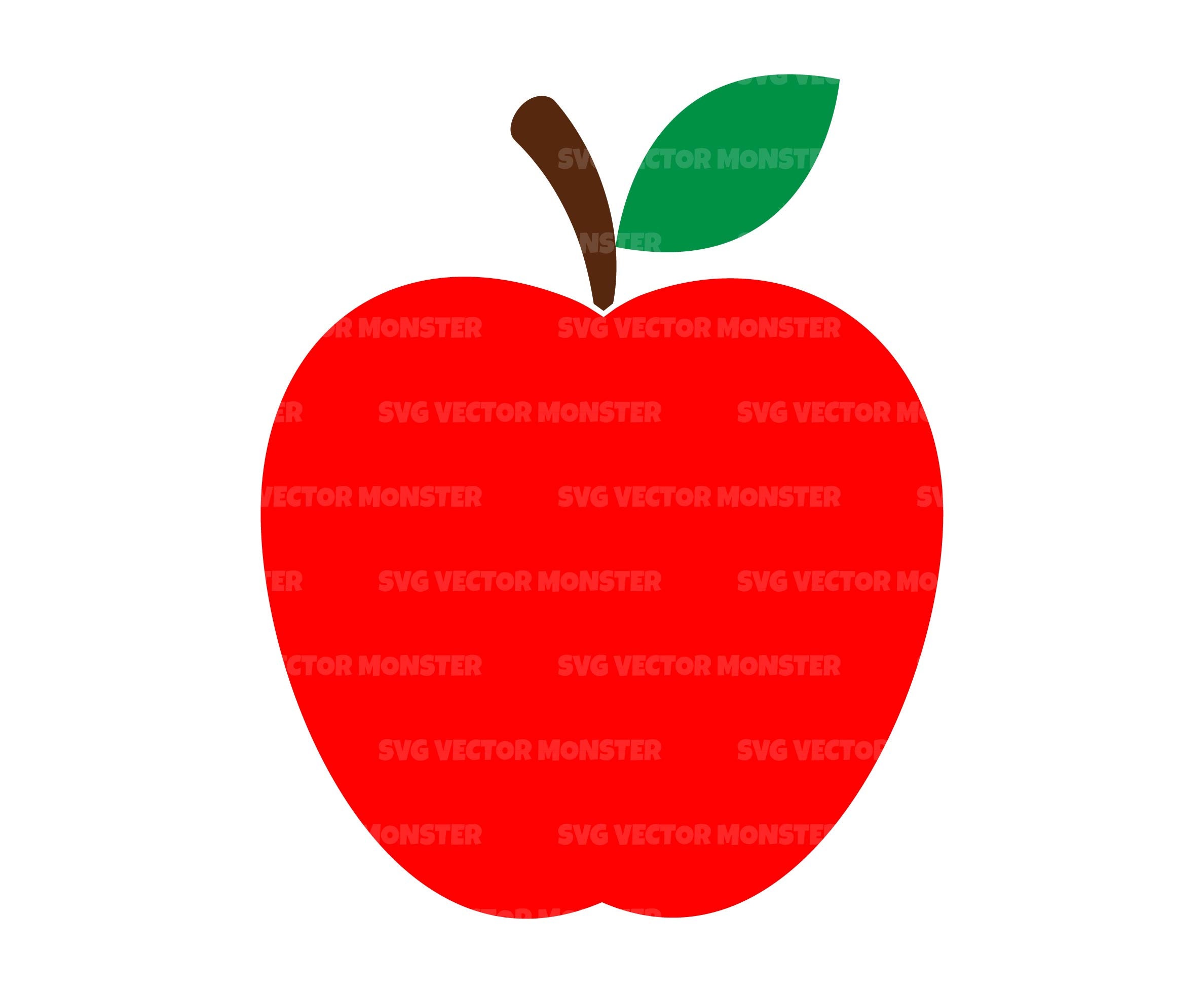 Red Apple Svg, Fruit Svg, Apple Monogram Svg, Apple Png, Apple Vector,  Apple Clip art. Cut file for Cricut, Silhouette, Pdf Png Eps Dxf.
