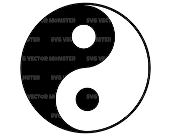 Yin Yang Svg, Yin Yang Art, Yin Yang Symbol, Yin Yang Symbol Clipart. Vector Cut file Cricut, Silhouette, Pdf Png Eps Dxf, Decal, Sticker.
