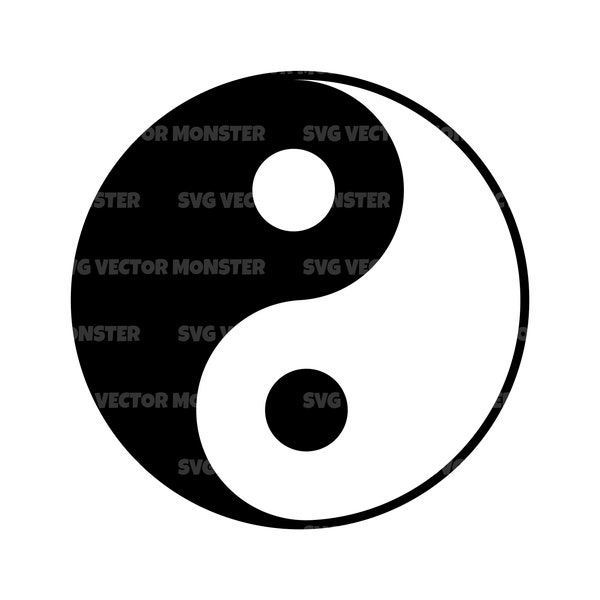 Yin Yang Svg, Yin Yang Art, Yin Yang Symbol, Yin Yang Symbol Clipart. Vector Cut file Cricut, Silhouette, Pdf Png Eps Dxf, Decal, Sticker.