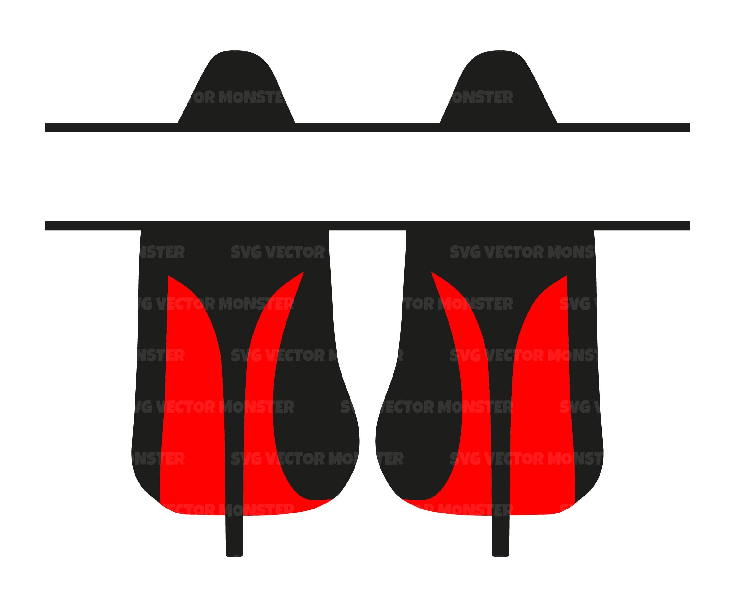 High Heels Monogram Svg, Red Bottom Heels Svg, Stiletto Svg, Red Heels Svg,  High Heels Png. Vector Cut file Cricut, Silhouette, Pdf Png Dxf