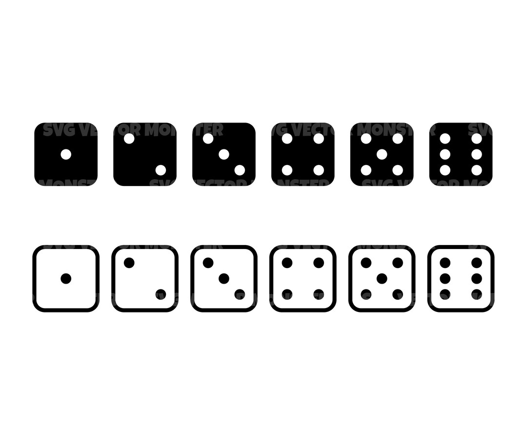 Dice Sides Svg. Gambling Svg. Vector Cut File for Cricut, Silhouette