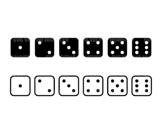 Dice Sides Svg. Gambling Svg. Vector Cut File for Cricut, Silhouette, Pdf  Png Eps Dxf, Decal, Sticker, Vinyl, Pin 