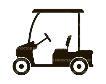 Golf Cart Svg. Vector Cut file for Cricut, Silhouette, Pdf Png Eps Dxf, Decal, Sticker, Vinyl, Pin.