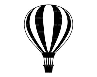 Hot Air Balloon Svg, Air Balloon Png. Vector Cut file Cricut, Silhouette, Pdf Png Dxf, Decal, Sticker, Vinyl, Pin.