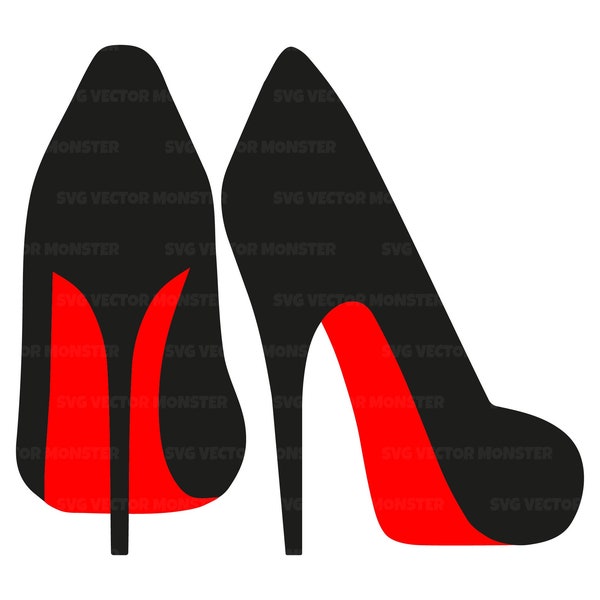 High Heels Svg, Red Bottom Heels Svg, Stiletto Svg, Red Heels Svg.  Vector Cut file Cricut, Silhouette, Pdf Png Dxf, Decal, Sticker, Vinyl.