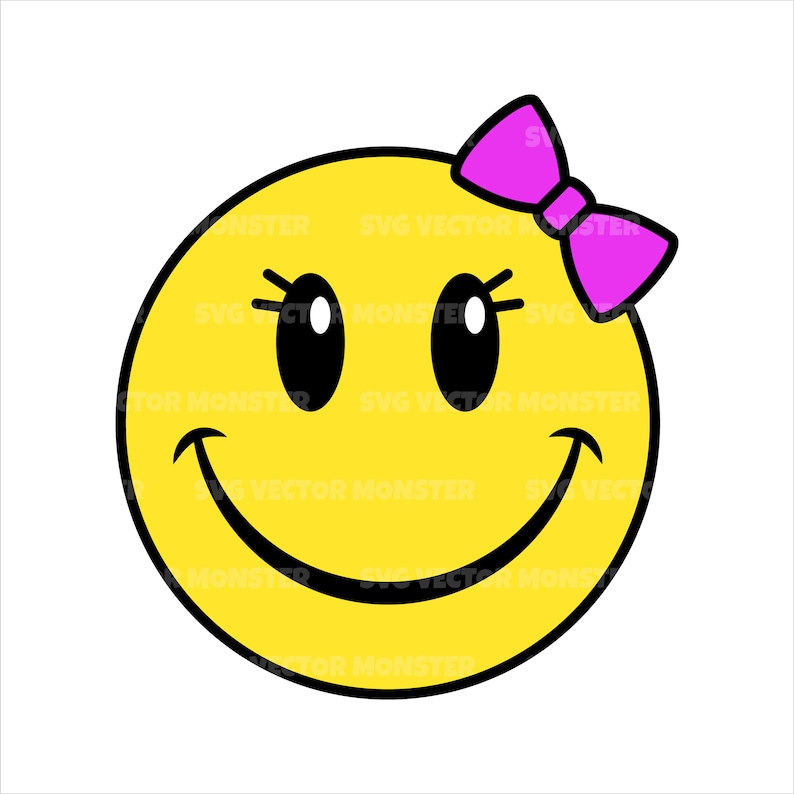 Female Smiley Face Svg Emoji Svg Vector Cut file for Cricut | Etsy
