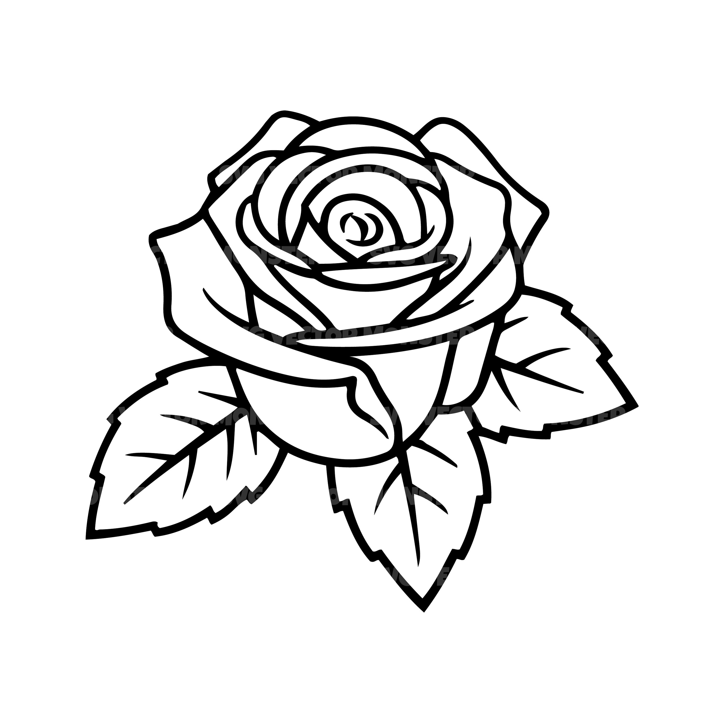 Rose Svg Rose Bundle Svg Rose With Leaves Svg Rose Fl - vrogue.co