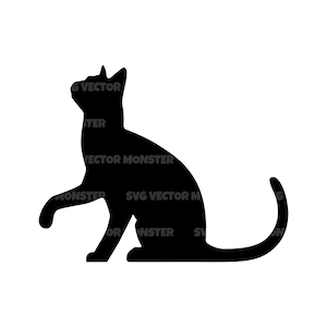 Sitzende Katze Vektor Datei für Cricut, Silhouette, Pdf Png Eps Dxf, Aufkleber, Aufkleber, Vinyl, Pin