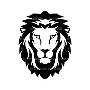 Tête de Lion Svg. Fichier de coupe vectorielle pour Cricut, Silhouette, Pdf Png Eps Dxf, Décalcomanie, Autocollant, Vinyle, Épingle