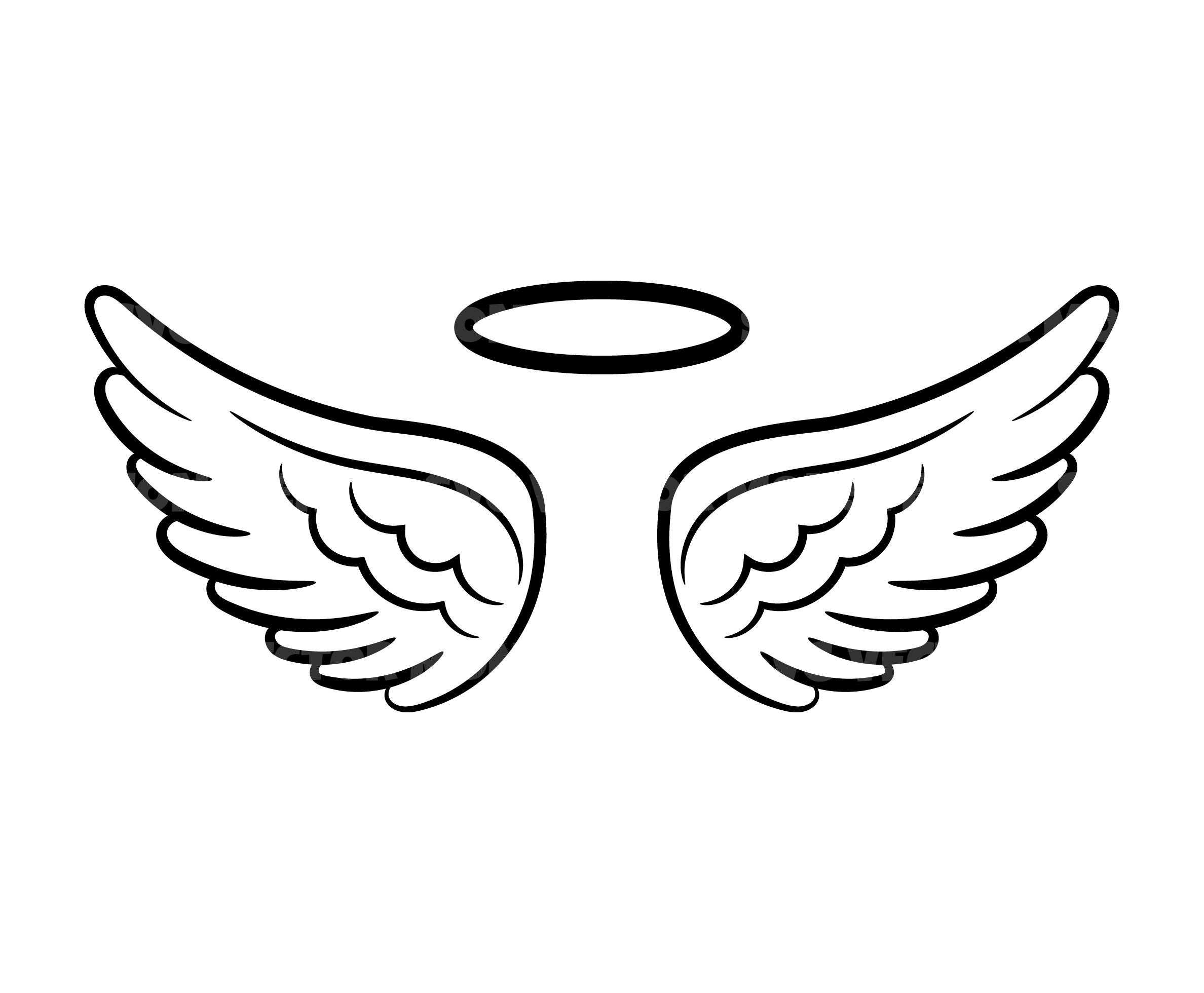 Angel Wings and Halo Svg Loss Memorial. Vector Cut File for - Etsy