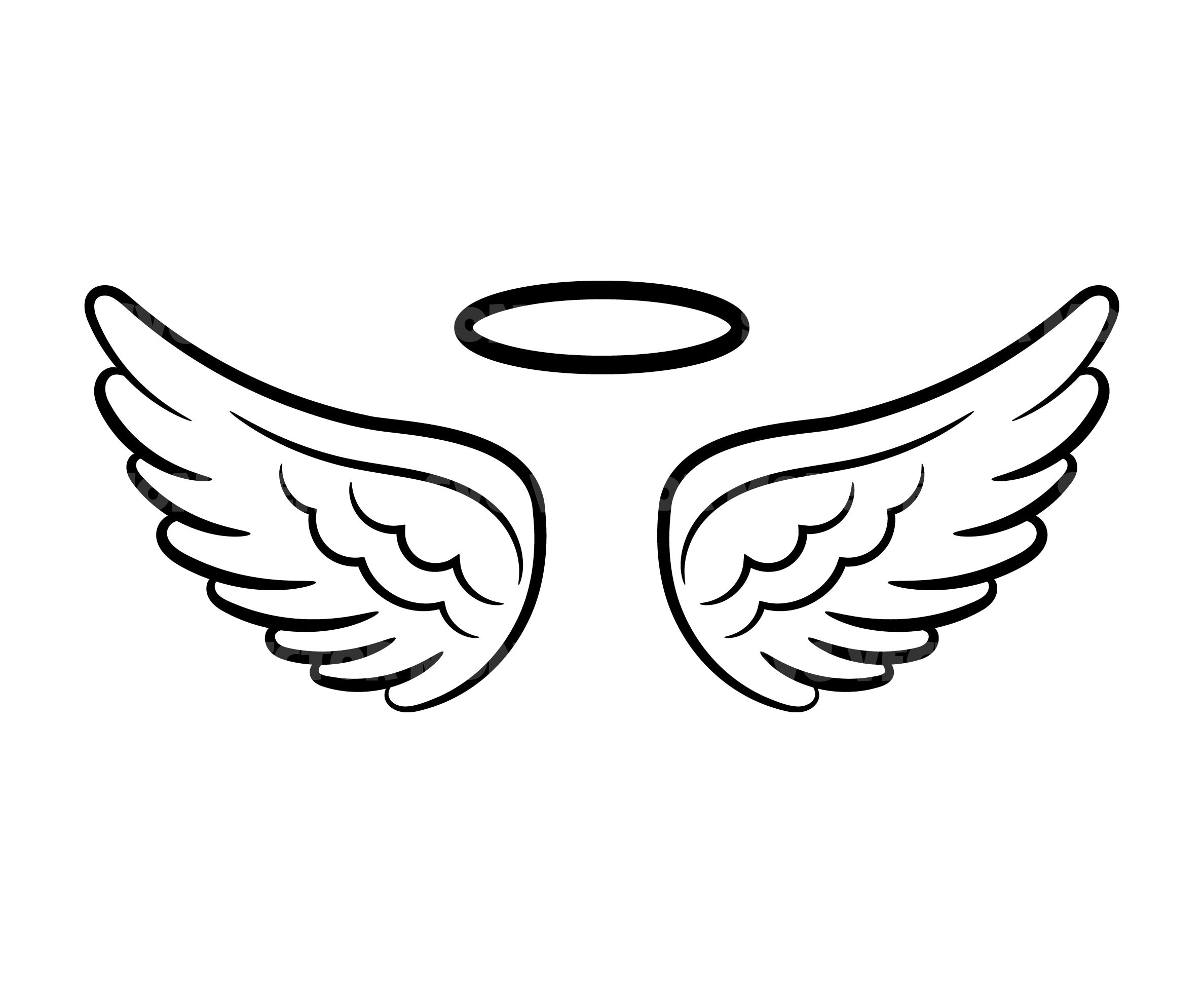 Angel Wings and Halo Svg Loss Memorial. Vector Cut File for - Etsy