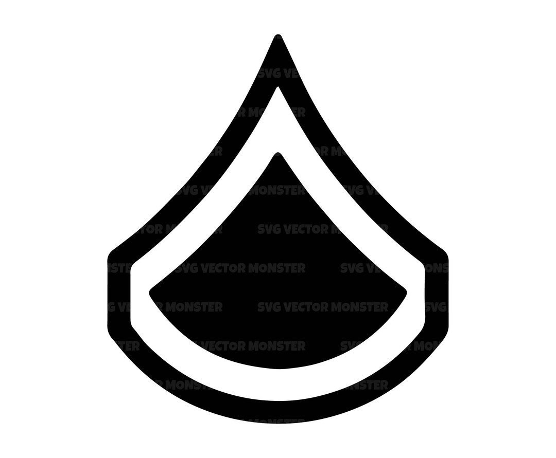 US Army Rank Svg, Private First Class Rank Svg, Military Rank. Vector