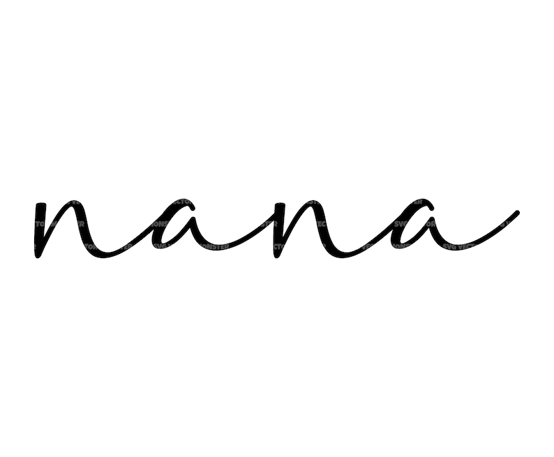 May include: A handwritten cursive word "nana" in black ink.