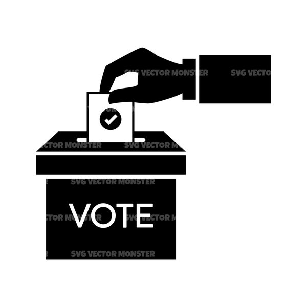 Voting Hand Ballot Box Svg for America Presidential Election, Vote Matters, Clip art, Dxf, Pdf, Png, Eps, Vector, Cricut, Silhouette