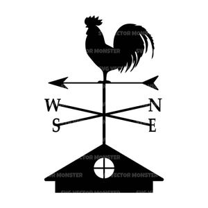 Weather Vane Svg, Rooster Weather Vane Svg, Weather Vane Clipart. Vector Cut file Cricut, Silhouette, Pdf Png Dxf.