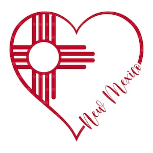 New Mexico Zia Sun SVG, Zia Sun Png, New Mexico Flagge Clipart, Herz Design. Vektor-Schnittdatei Cricut, Silhouette, Pdf Png Dxf.
