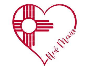 New Mexico Zia Sun Svg, Zia Sun Png, New Mexico Flag Clipart, Heart Svg. Vector Cut file Cricut, Silhouette, Pdf Png Dxf.