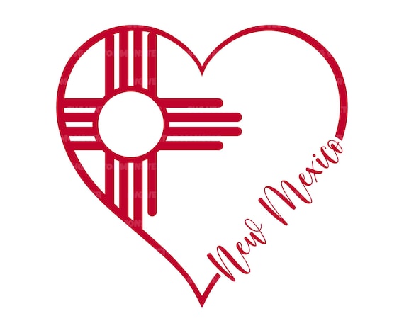New Mexico Zia Sun Svg, Zia Sun Png, New Mexico Flag Clipart, Heart Svg. Vector Cut file Cricut, Silhouette, Pdf Png Dxf.