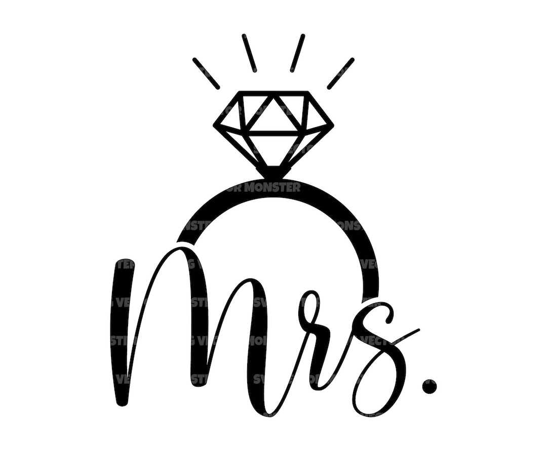 Mrs. SVG、ウェディング ダイヤモンド リング SVG、ミス トゥ ミセス