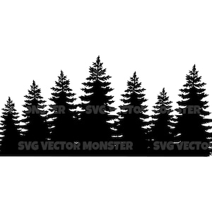 Foresta Svg, Alberi Svg. File di taglio vettoriale per Cricut, Silhouette, Pdf Png Eps Dxf, Decalcomania, Adesivo, Vinile, Pin