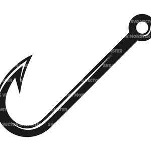 Anzuelo de pescado svg, anzuelo de pesca svg, pescador svg, pez lubina. Archivo de corte vectorial Cricut, Silueta, Pdf Png Eps Dxf, Calcomanía, Pegatina, Vinilo, Pin.