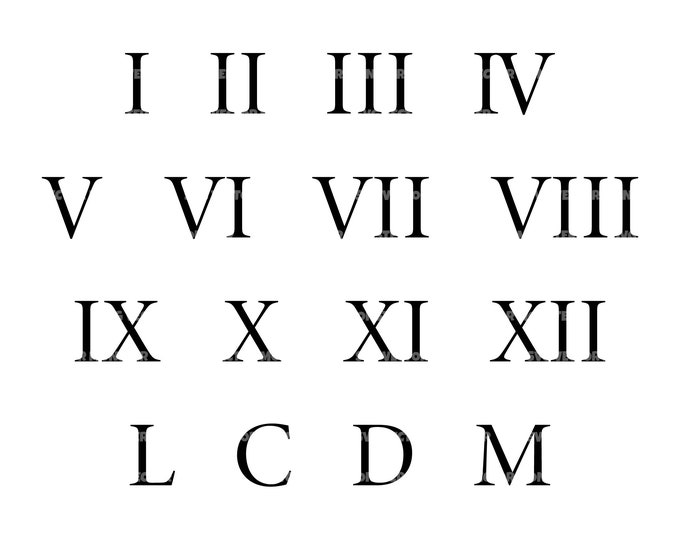 Roman Numerals SVG, Digital File, for Clocks, Crafts, Signs - Etsy Canada