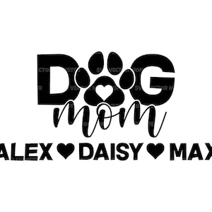 Hund Mama SVG, benutzerdefinierte Haustier Hund Name, Hund Mama SVG, personalisiertes Geschenk. Cut File Cricut, Silhouette, Pdf Png Eps Dxf, Vektor, Aufkleber, Sticker.