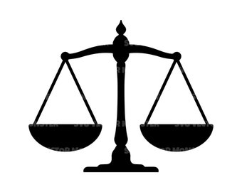 Scales of Justice Svg, Weight Scale Svg, Vector Cut file for Cricut, Silhouette, Pdf Png Eps Dxf, Decal, Sticker, Vinyl, Pin