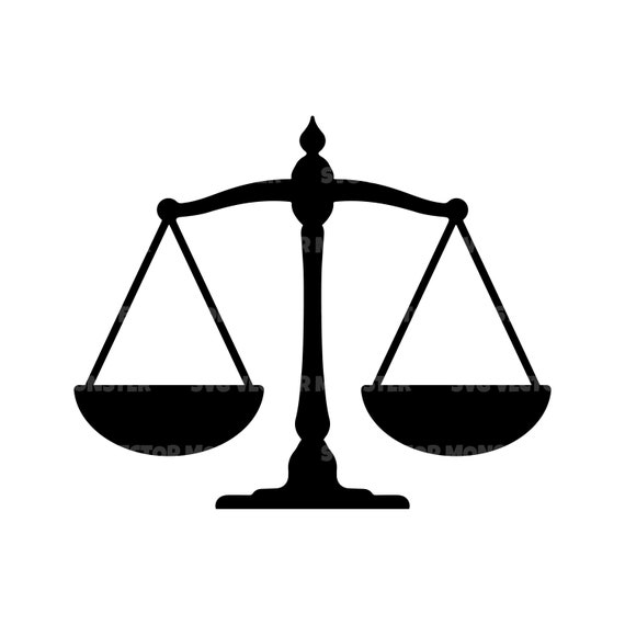 Scales of Justice Svg, Weight Scale Svg, Vector Cut File for Cricut,  Silhouette, Pdf Png Eps Dxf, Decal, Sticker, Vinyl, Pin 