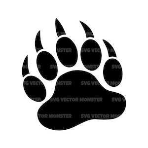 Bear Paw Print Svg, Fichier Vector Cut pour Cricut, Silhouette, Pdf Png Eps Dxf, Décalcomanie, Autocollant, Vinyle, Épingle