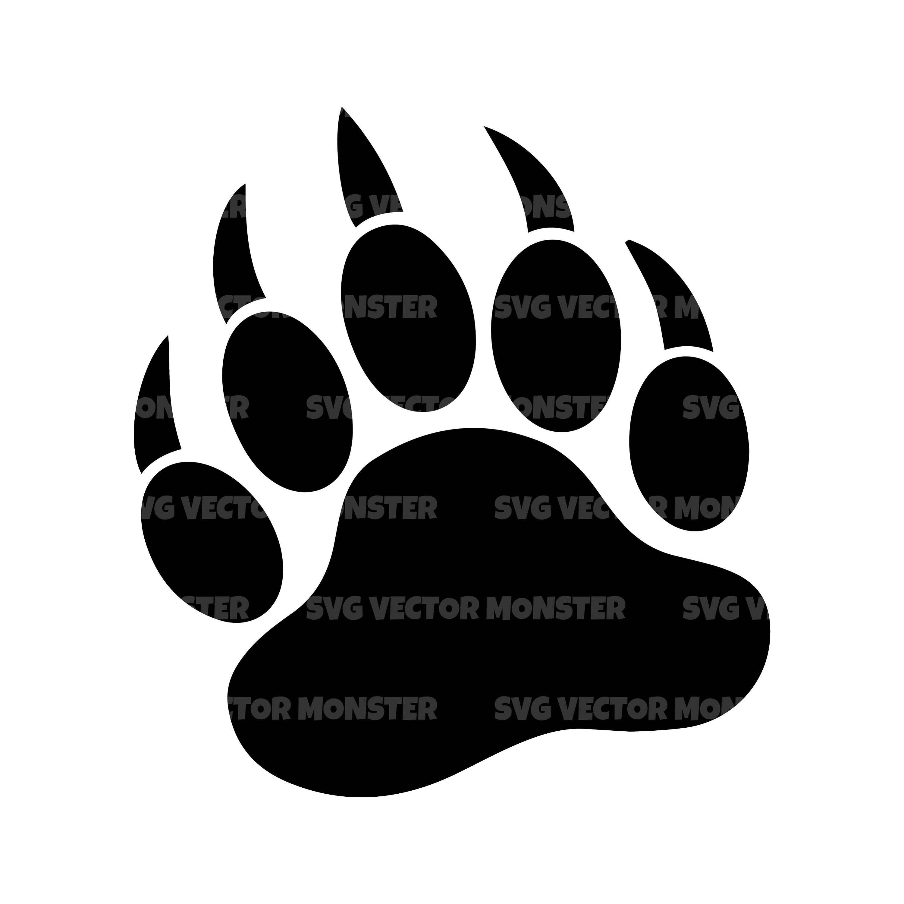 Bear Paw Print Svg Vector Cut File For Cricut Silhouette Etsy UK