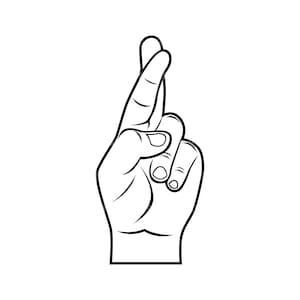 Gekreuzte Finger SVG. Wish Me Luck Geste. Vektor Datei für Cricut, Silhouette, Pdf Png Eps Dxf, Aufkleber, Aufkleber, Vinyl, Pin
