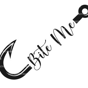 Vishaak Svg, bijt me, bas visserij Svg, visser Svg. Vector gesneden bestand Cricut, silhouet, Pdf Png Eps Dxf, sticker, Sticker, Vinyl, Pin.
