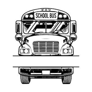 Monograma de Ônibus Escolar Svg, Ônibus Amarelo Png, Volta às Aulas Svg, Pré-escola, Jardim de Infância. Arquivo de Corte Vetorial Cricut, Silhueta, Pdf Png Dxf.