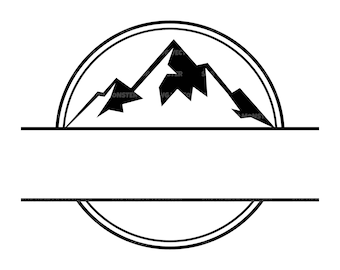 Mountain Monogram Svg, Geometric Frame Svg, Split Name Frame Svg. Vector Cut file for Cricut, Silhouette, Pdf Png Eps Dxf, Decal, Sticker.