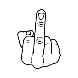 Mittelfinger-Svg, Handzeichen-Svg, Vektordatei für Cricut, Silhouette, Pdf Png Eps Dxf, Aufkleber, Aufkleber, Vinyl, Pin
