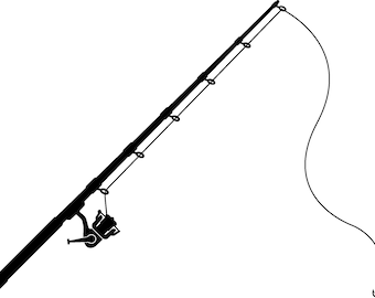 Bass Fishing Rod Svg, Fisherman Svg, Bass Fish Vector Cut
