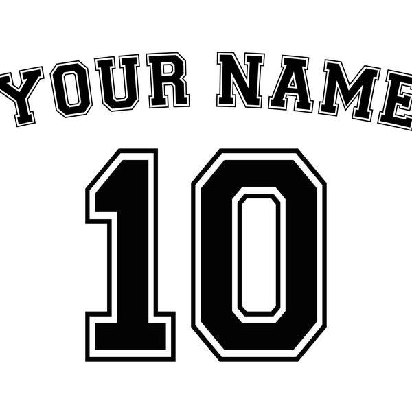 Custom Jersey Name Svg, Personalized Jersey Number Svg, Jersey Template, Jersey Back, Baseball, Softball, Football, Basketball, Svg, Png.