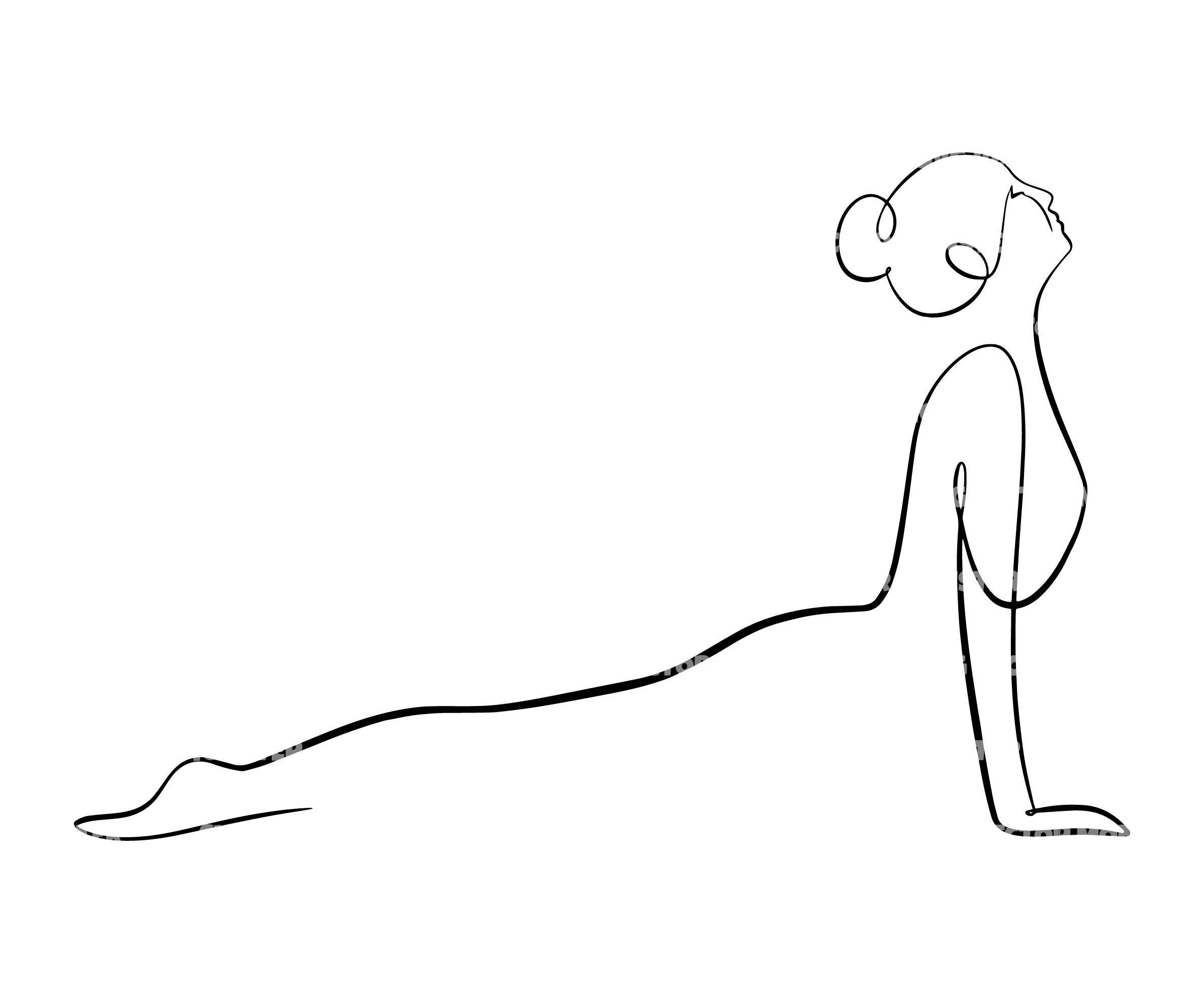 Yoga Pose One Line Drawing Svg, Yoga Minimalist Line Art, Yoga Pose Clipart. Vector Cut file Cricut, Pdf Png Dxf.