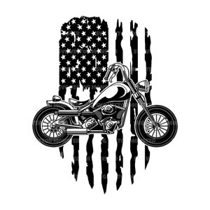 US Motorcycle Svg, Distressed American Flag, Motorcycle Png, Motorbike Svg, Chopper. Vector Cut file  Cricut, Silhouette, Pdf Png Dxf.