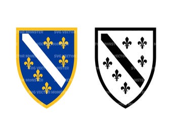 Bosnia and Herzegovina Coat of Arms Svg Png Dxf. Vector Cut file for Cricut, Silhouette.