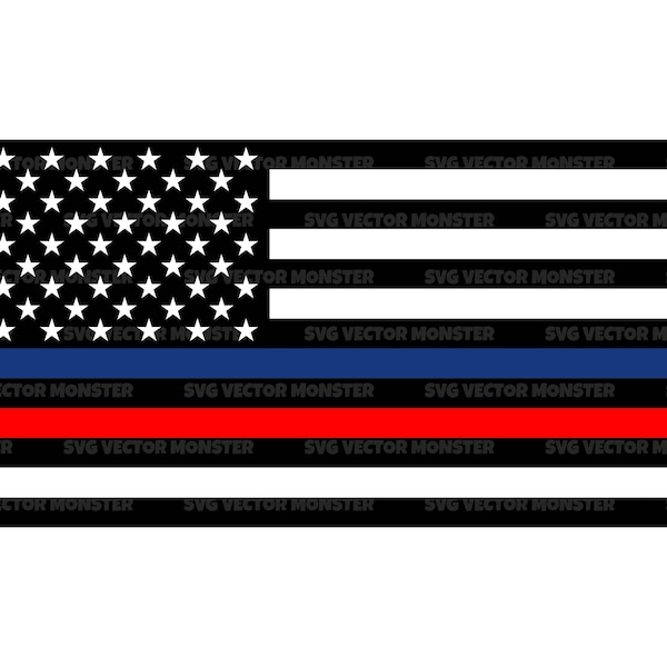 Thin Blue Red Line Flag Svg, Firefighter Svg, Police Svg, Fire Department, Police Law Department. Cut file Cricut, Silhouette, Pdf Png Dxf.