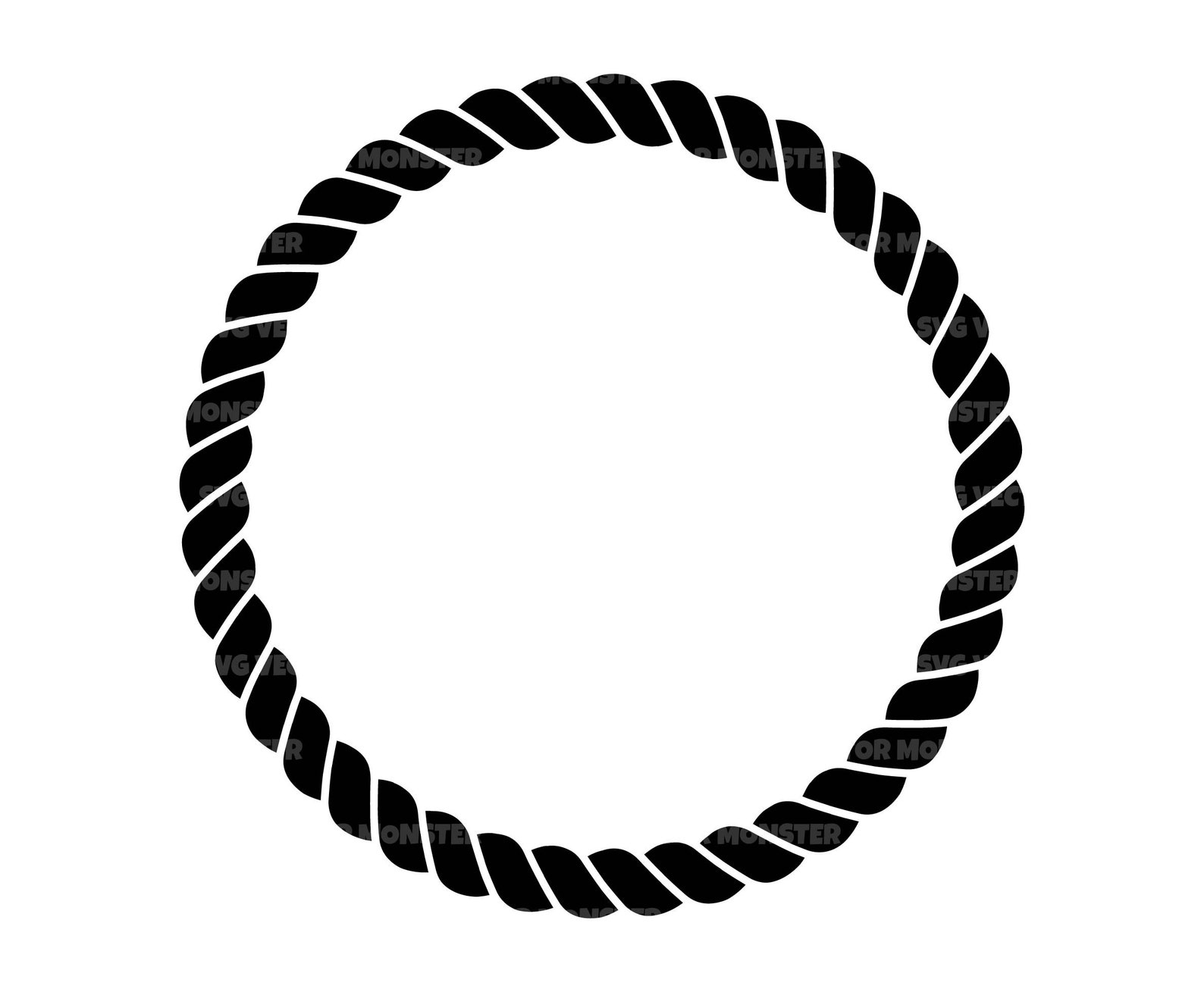 Rope Circle Frame Svg, Rope Border Svg, Nautical Monogram. Vector Cut ...