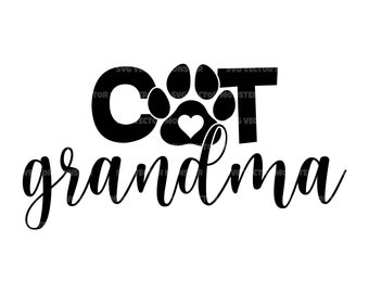 Cat Grandma Svg, Cat Mom Png, Cat Granny Svg, Rescue Mom Svg, Cat Grandmother T-shirt. Cut File Cricut, Silhouette, Pdf Png Dxf, Vector.