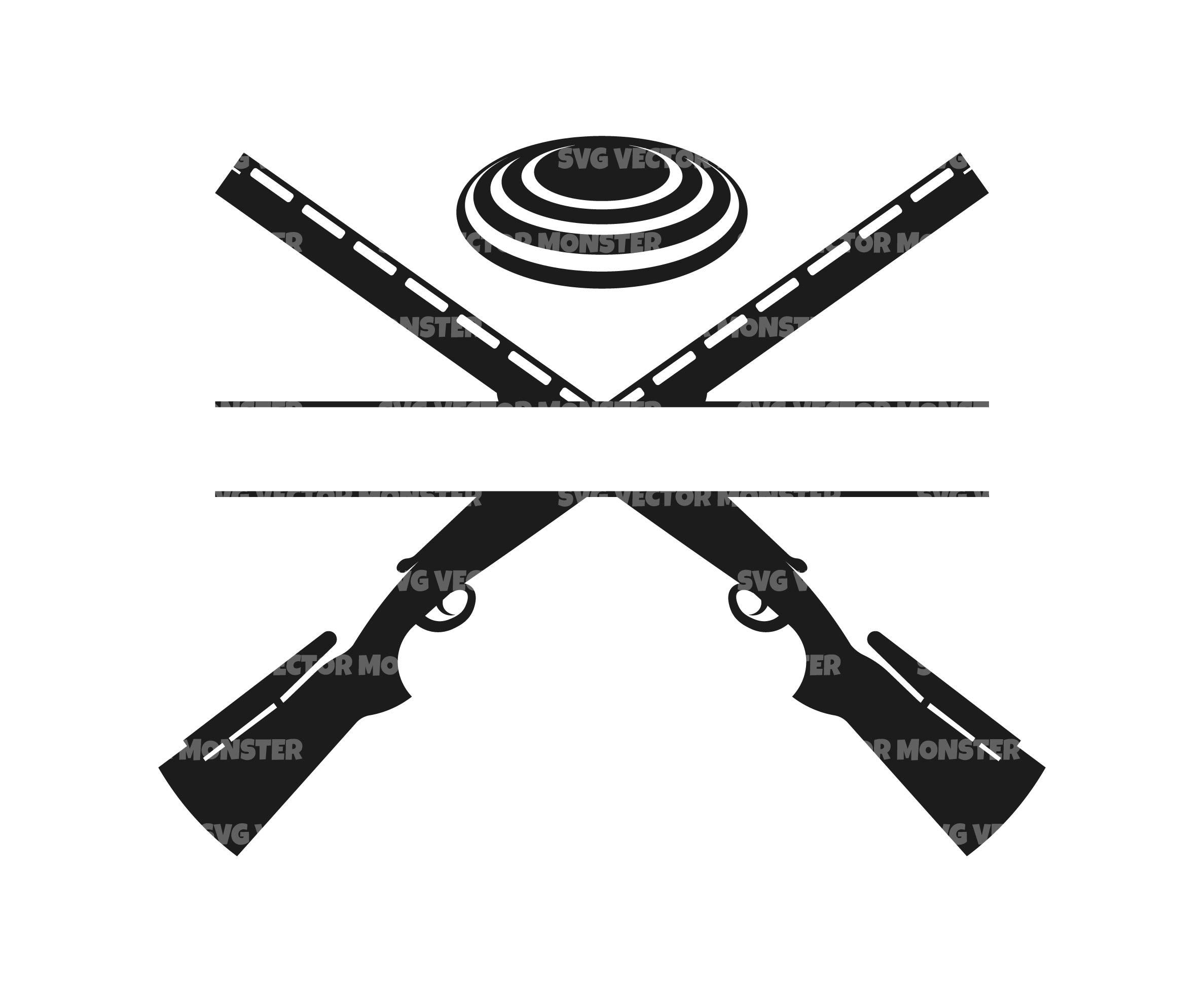 Shotgun Clay Target Monogram Svg, Trap Shooting, Skeet Shooting