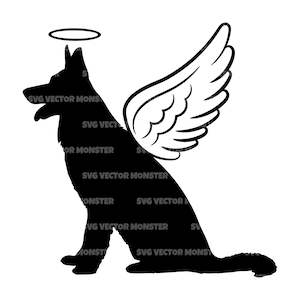 Engel Deutscher Schäferhund, Haustier Hund Memorial SVG, Verlust svg. Vektor Datei für Cricut, Silhouette, Pdf Png Eps Dxf, Aufkleber, Aufkleber, Vinyl