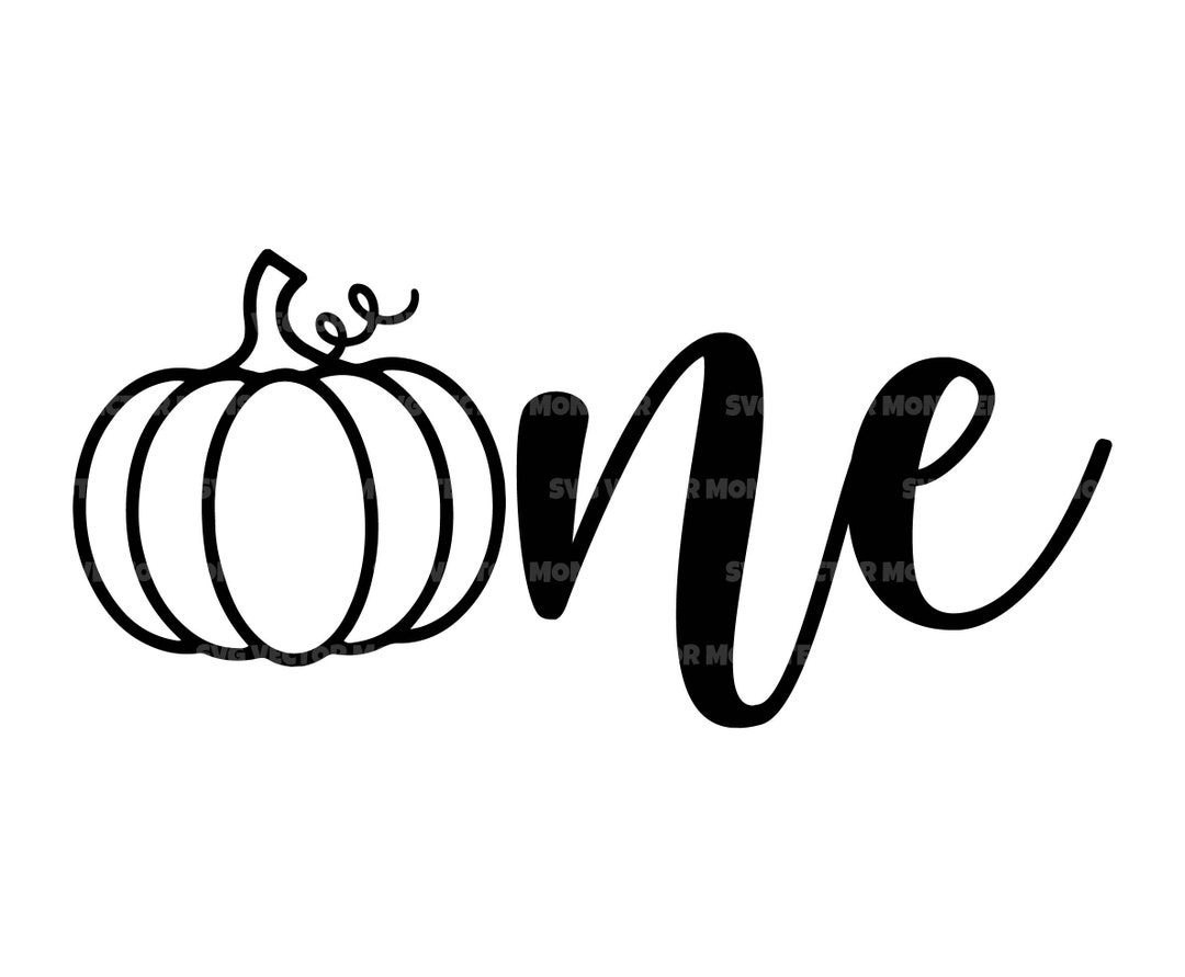 Pumpkin One Svg, 1st Birthday Svg, First Birthday Svg, One Svg. Vector