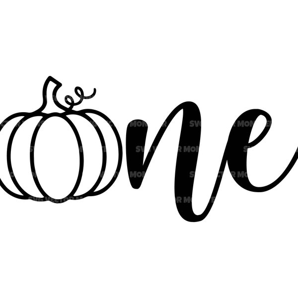 Pumpkin One Svg, 1st Birthday Svg, First Birthday Svg, One Svg. Vector Cut file Cricut, Silhouette, Pdf Png Eps Dxf, Decal, Sticker, Vinyl.