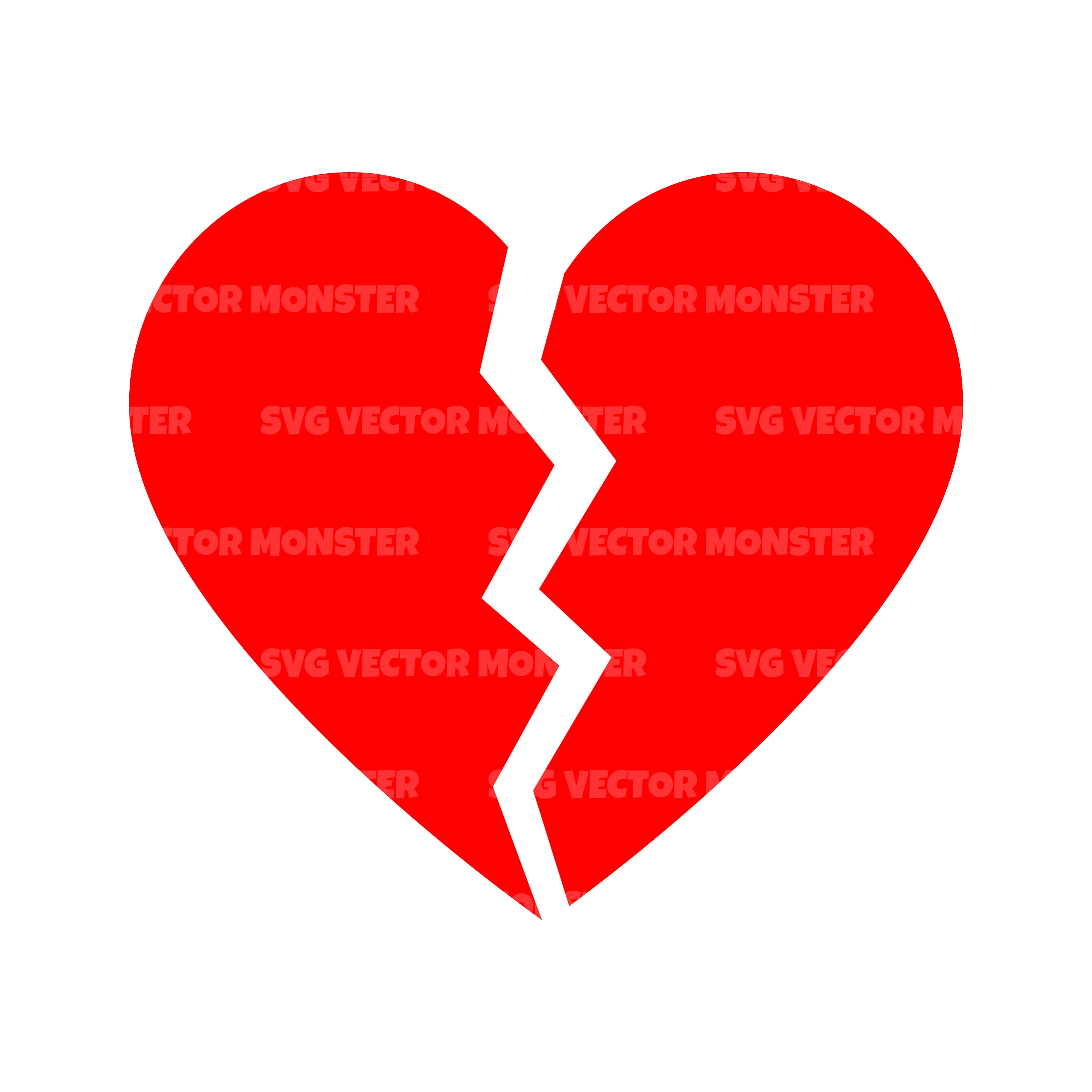 Broken Heart Svg Heart Breaker Svg Vector Cut File for - Etsy